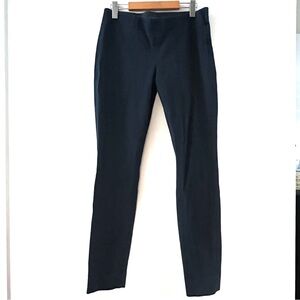 COS Navy Stretch Skinny Pants Elastic Waist Side Zip Back Pocket